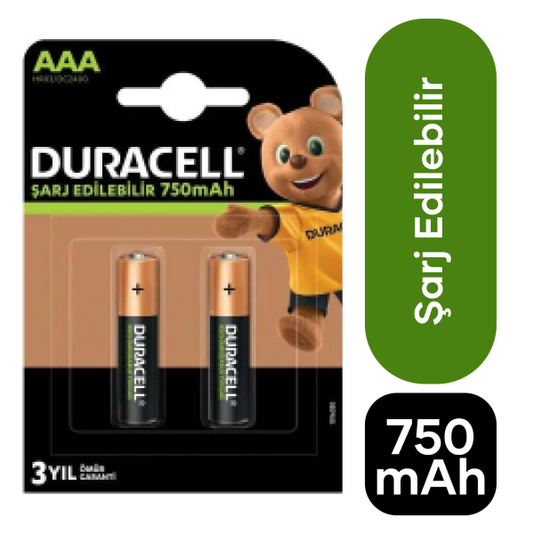 Duracell Şarjlı Pil 2'li 750 Mah