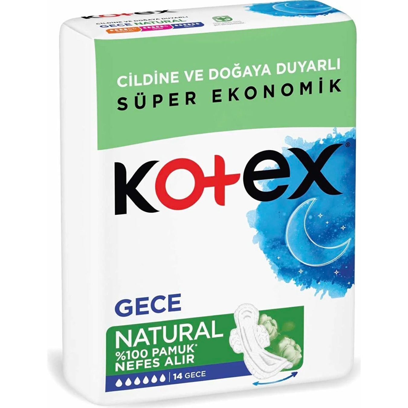 Kotex Natural Gece Hijyenik Ped 14'lü