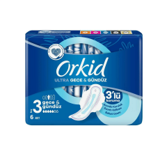 Orkid Ultra Hijyenik Ped Gece & Gündüz Tekli Paket 6'lı