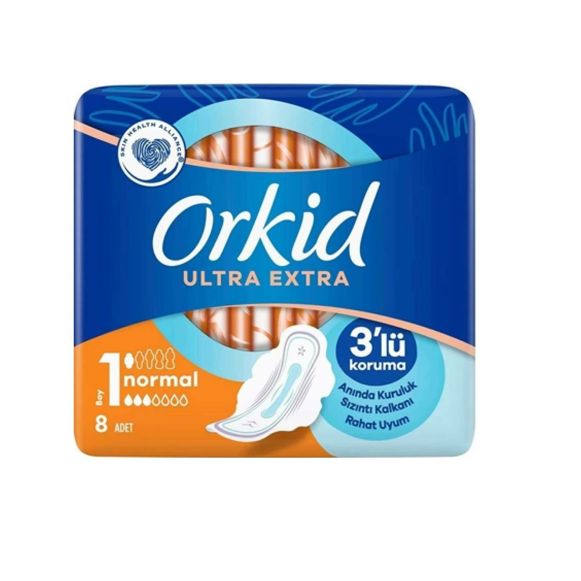 Orkid Ultra Extra Hijyenik Ped Normal Tekli Paket 8'li