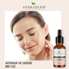 Herbaderm Superserum Saf Vitamin C Antioksidant Aydınlatıcı Kırışıklık Karşıtı Doğal Serum 30 ML