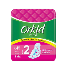 Orkid Maxi Hijyenik Ped Uzun Tekli Paket 8'li