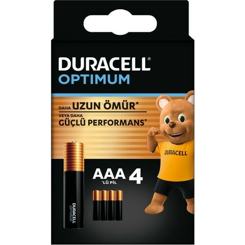 Duracell İnce Pil 4’lü Optium AAA