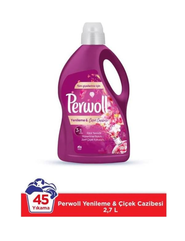 Perwoll Yenileme & Çiçek Cazibesi Sıvı Çamaşır Deterjanı 2750 ML