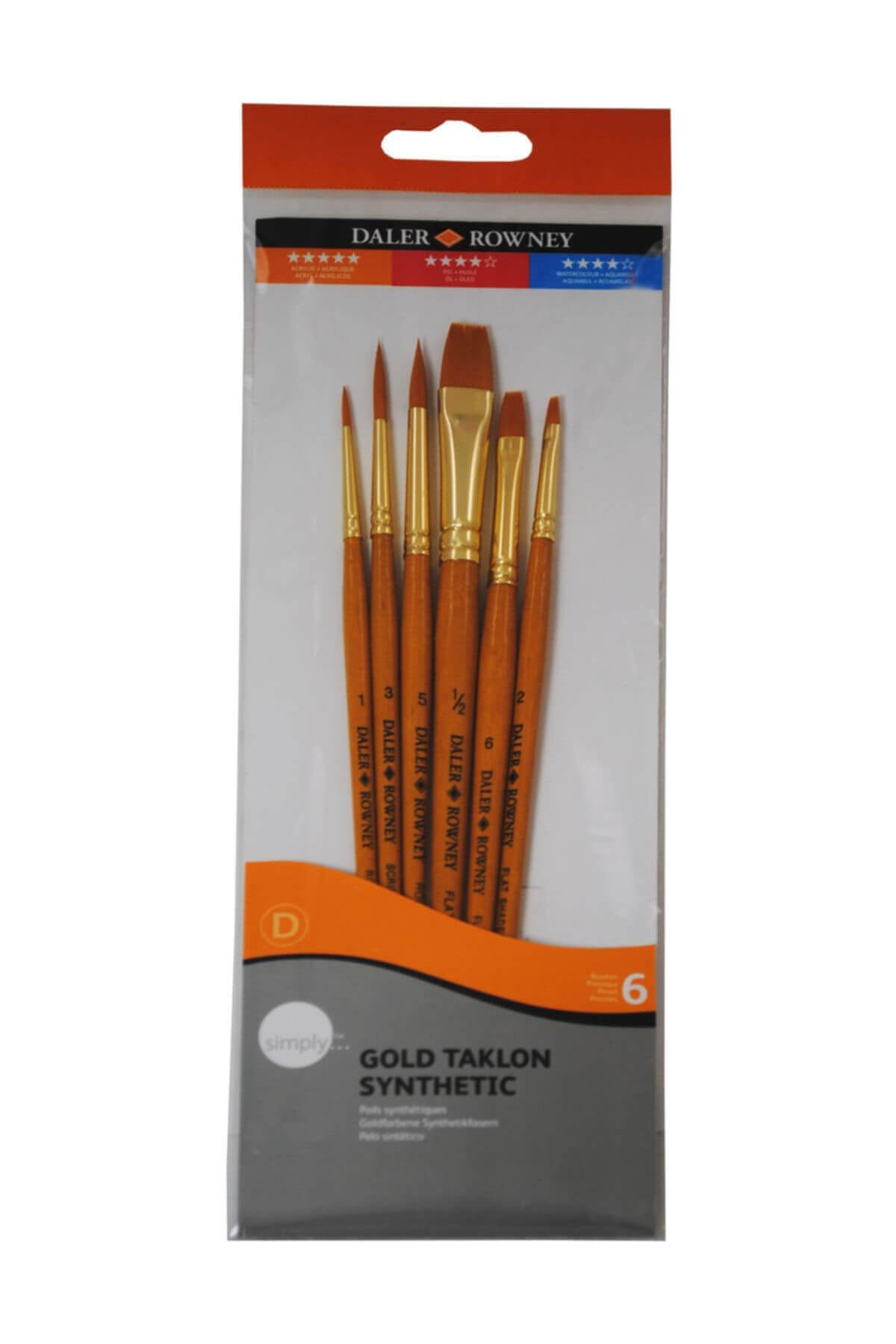 Gold Taklon Synthetic Fırça Seti 7'li