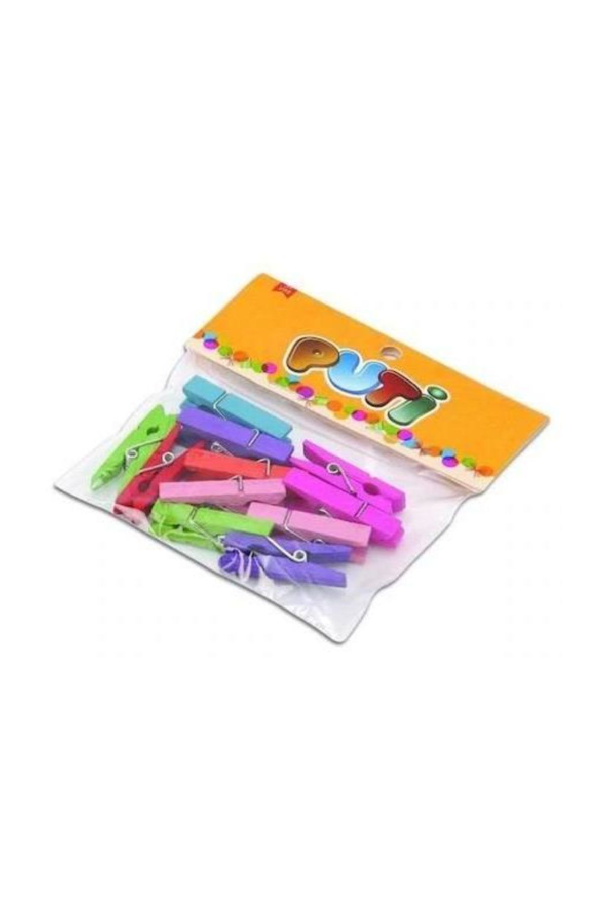 12 Renk Ahşap Büyük Mandal
