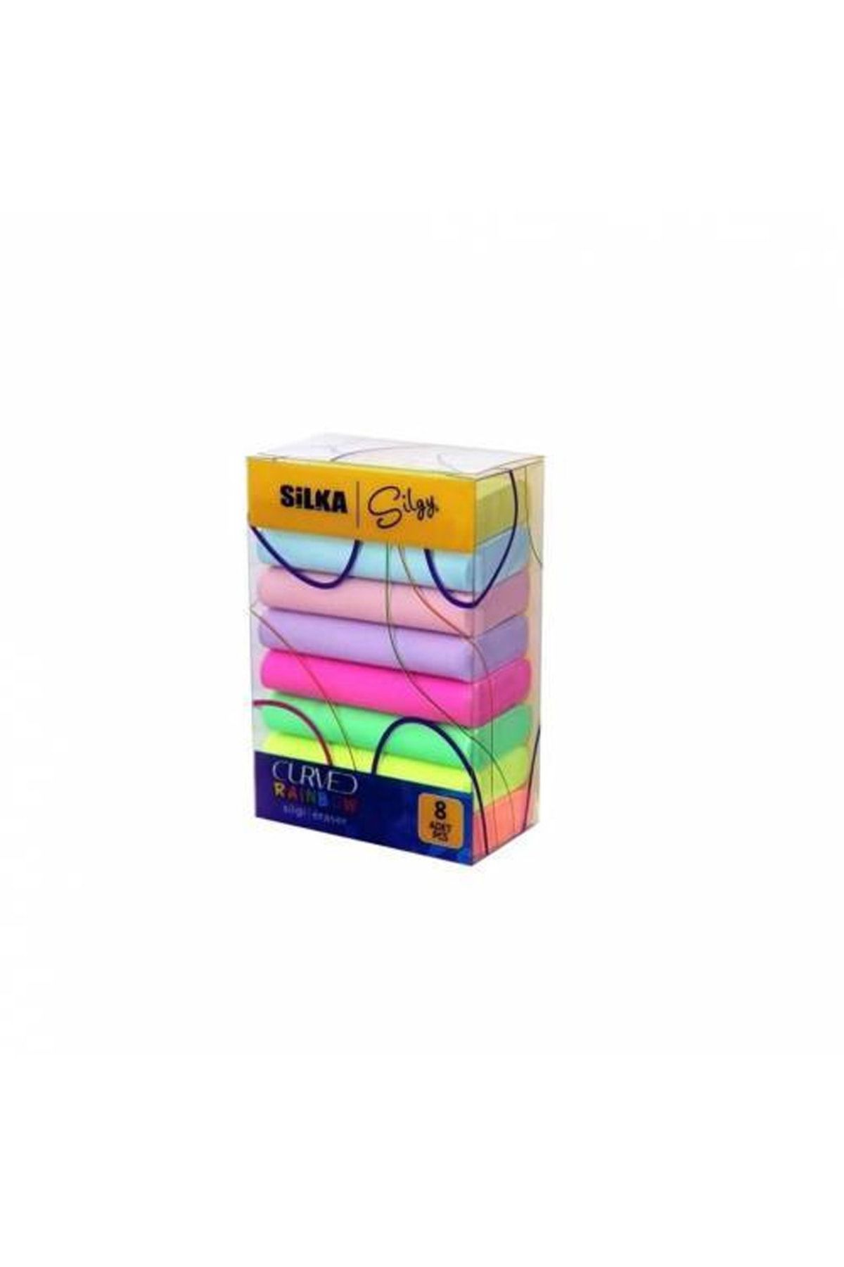 Silka Curved Rainbow 8'li Silgi Hızlı Teslimat