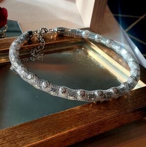 Gümüş Telli İncili Choker