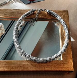 Gümüş Telli İncili Choker