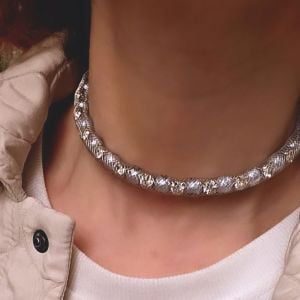 Gümüş Telli İncili Choker
