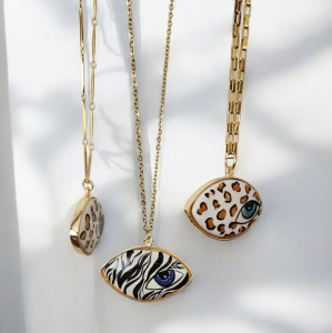 Leopard Eye Kolye İnce Zincirli