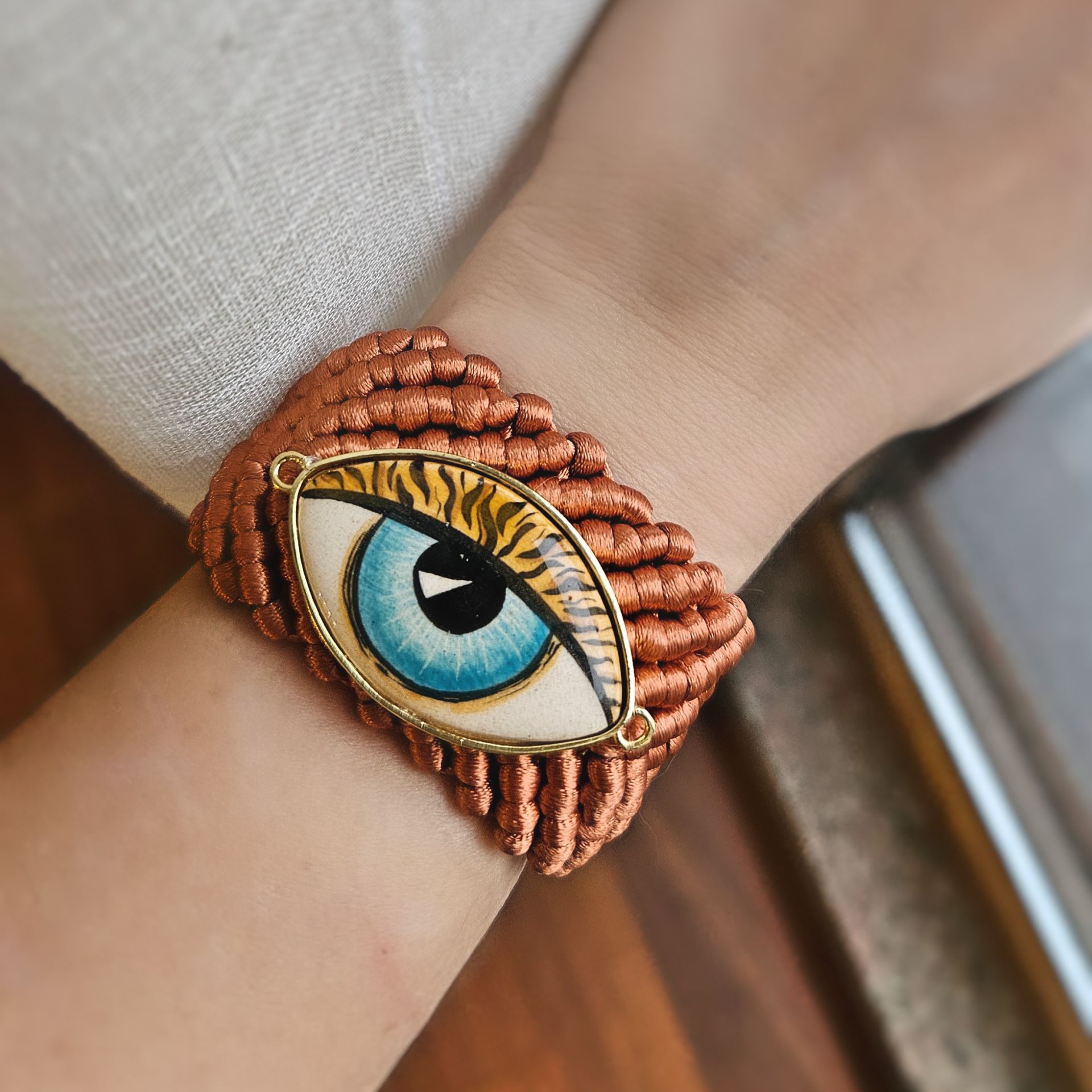 Leopard Eye Bileklik Tarçın