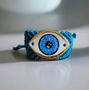 Golden Eye Örme Bileklik Mavi