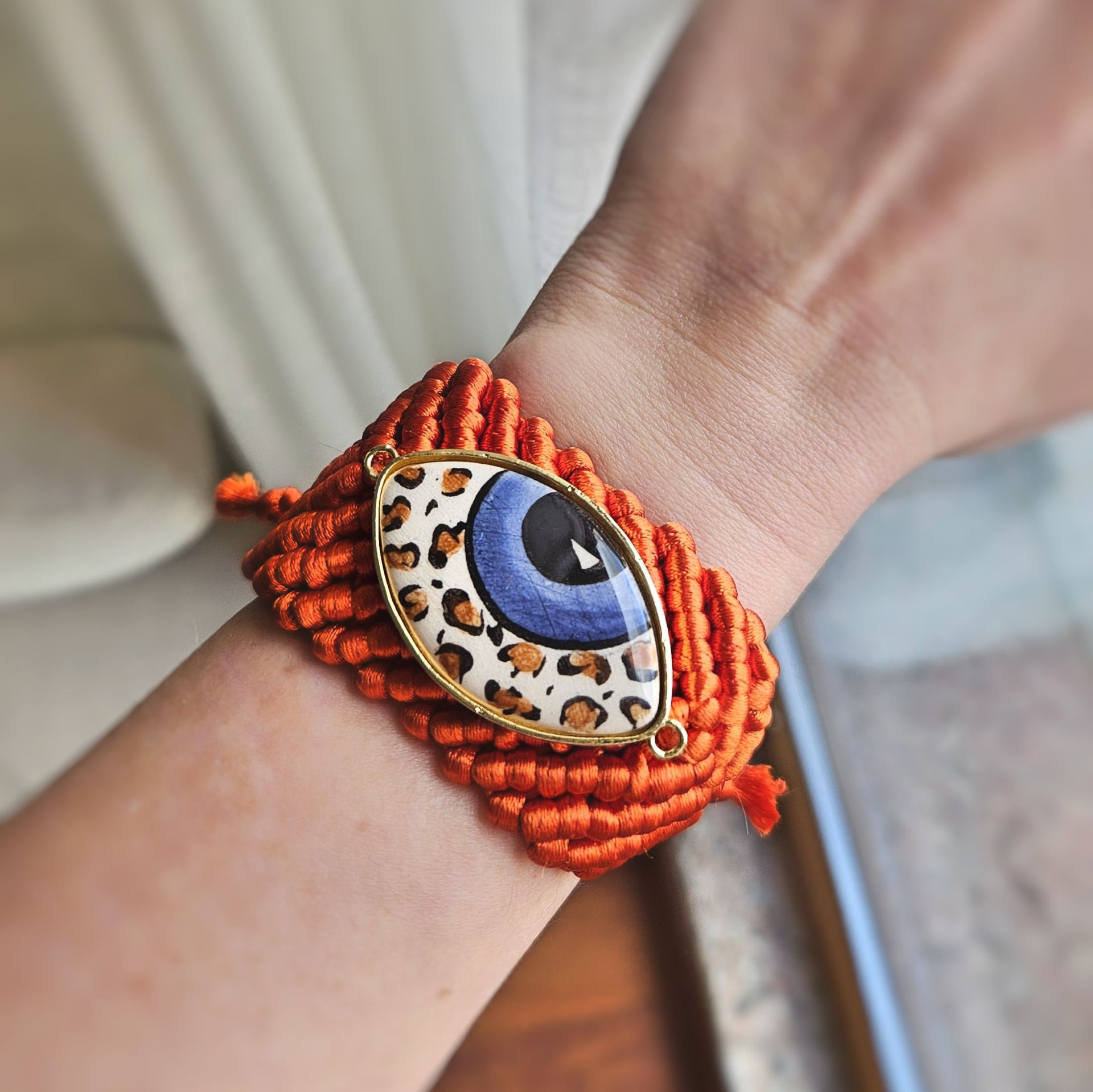 Leopard Eye Bileklik Turuncu