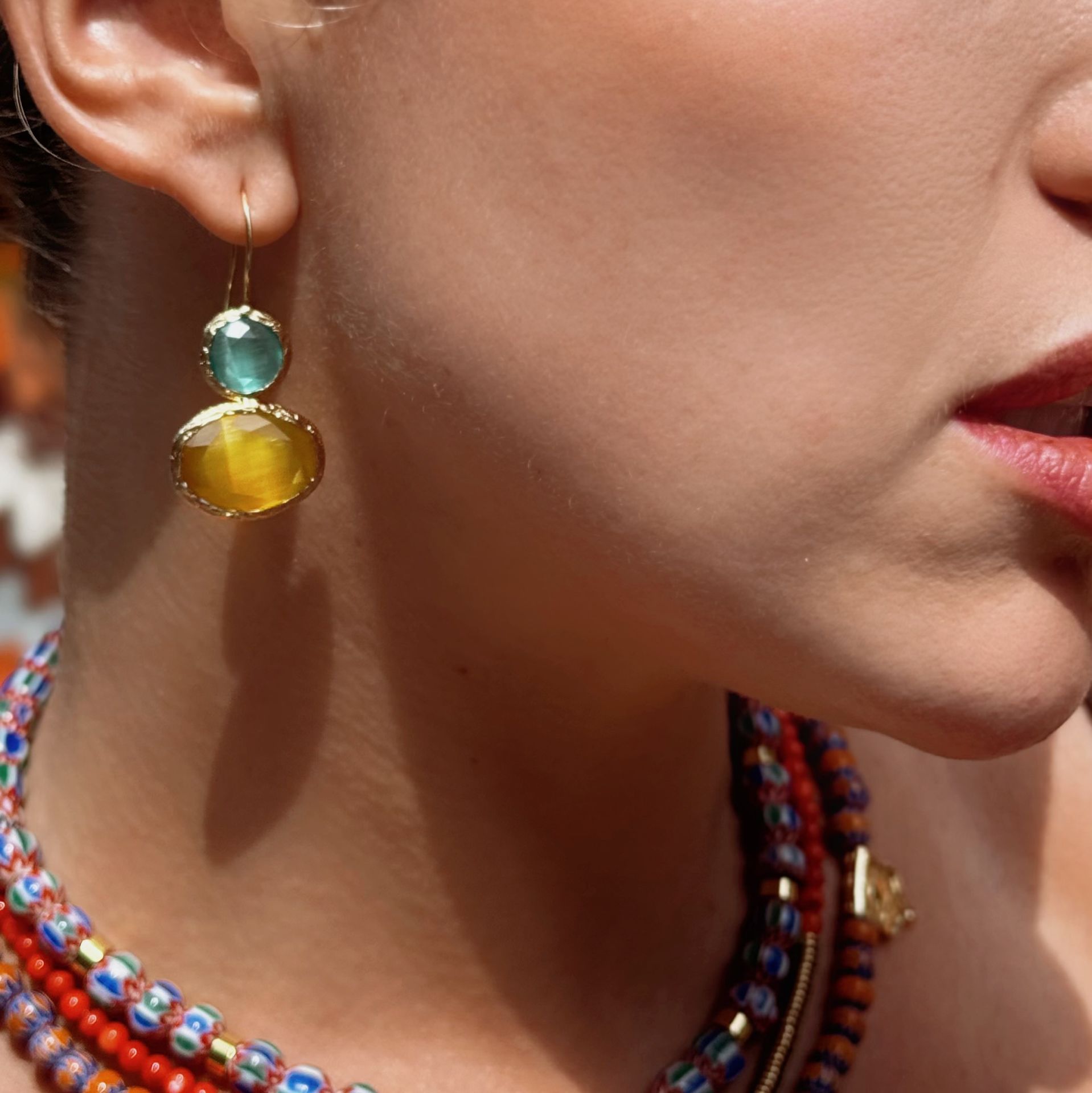 Cat's Eye Küpe Yeşil