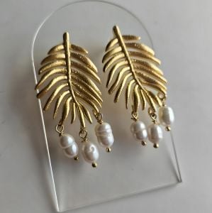 Leaf İnci Küpe