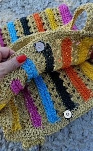 Çok Renkli Hasır Kol Çantası