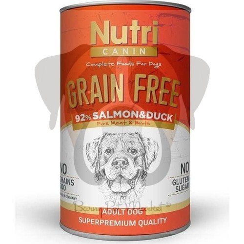 Nutri Canin Nutri Canine Tahılsız Somonlu Ördekli Köpek Konservesi 400 gr 5'li Set