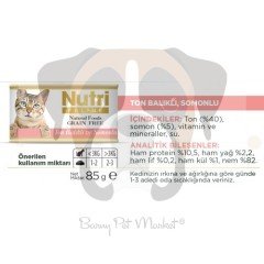 Nutri Feline Tahılsız Ton Balıklı & Somonlu Yaş Kedi Maması 85 gr x 12 Adet