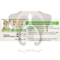 Nutri Feline Tahılsız Ton Balıklı & Alabalıklı Yaş Kedi Maması 85 gr x 32 Adet