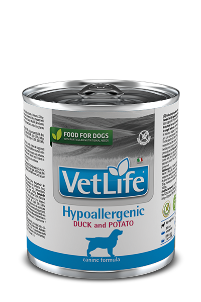 Vet Life Hypoallergenic duck-potato 300 gr Köpek Konservesi x 6 lı