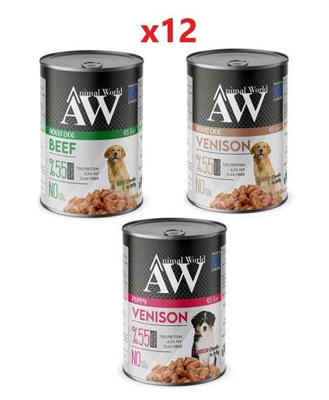 Animal World Chucks in Jelly Karışık Köpek Yaş Maması 415 Gr X 12 Adet