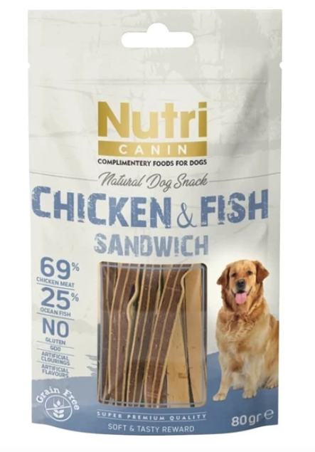 Nutri Canin Chicken&fish Sandwich Köpek Ödülü 80 gr