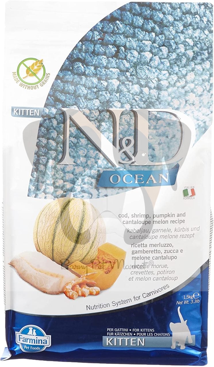 N&D Ocean Morina Balkabağı Karides ve Kavun 1.5 kg Yavru Kedi Maması