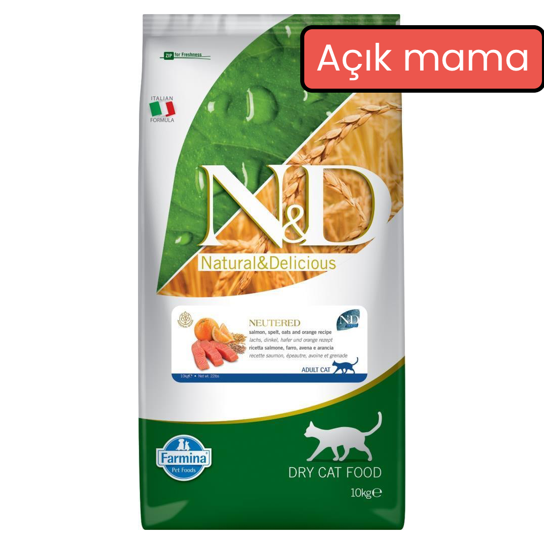 N&D Düşük Tahıllı Neutered Somonlu Kısır Kedi Maması 3 Kg