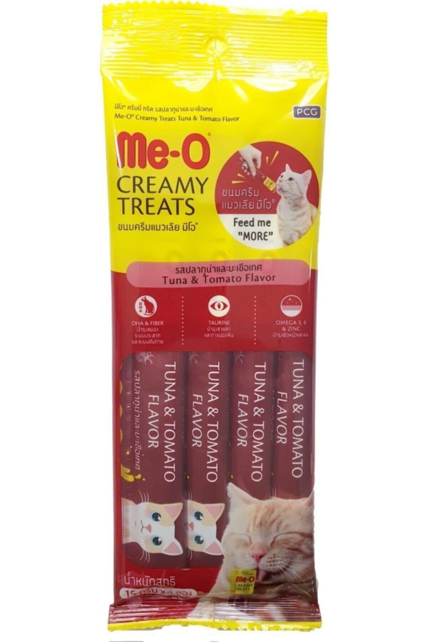 Me-O Creamy Treats Ton Balıklı Ve Domatesli 15 gr 4'lü Kedi Ödül Maması