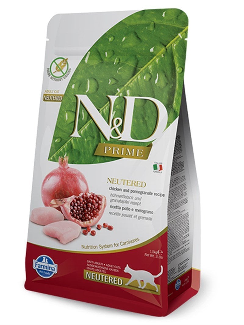 N&D Prime Tavuk ve Narlı Kısırlaştırılmış Kedi Maması 5 Kg