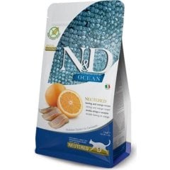 N&D Ocean Tahılsız Kısırlaştırılmış Ringa Balığı ve Portakallı 1.5 kg Yetişkin Kedi Maması