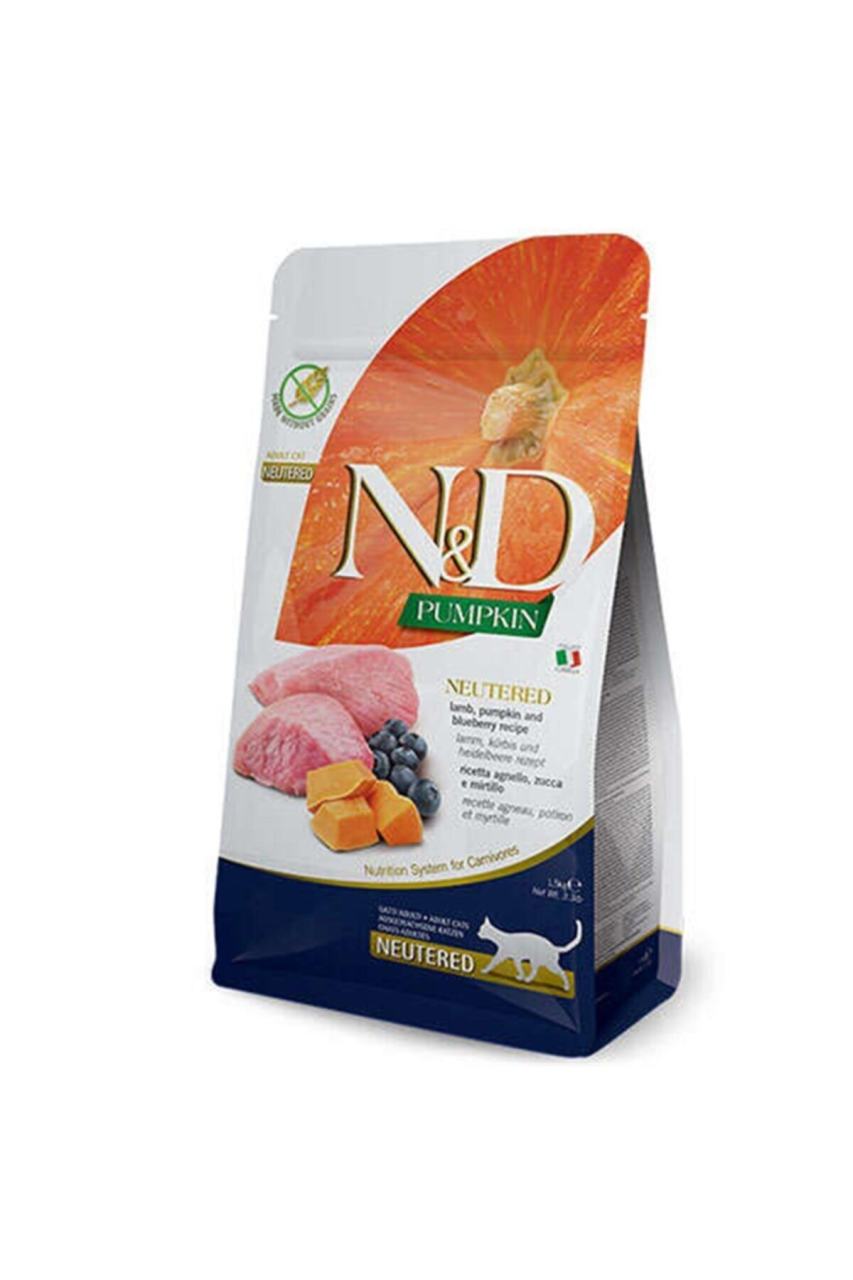 N&D Pumpkin Tahılsız Sterilised Kuzu Ve Balkabaklı Kısırlaştırılmış Kedi Maması 1,5 kg