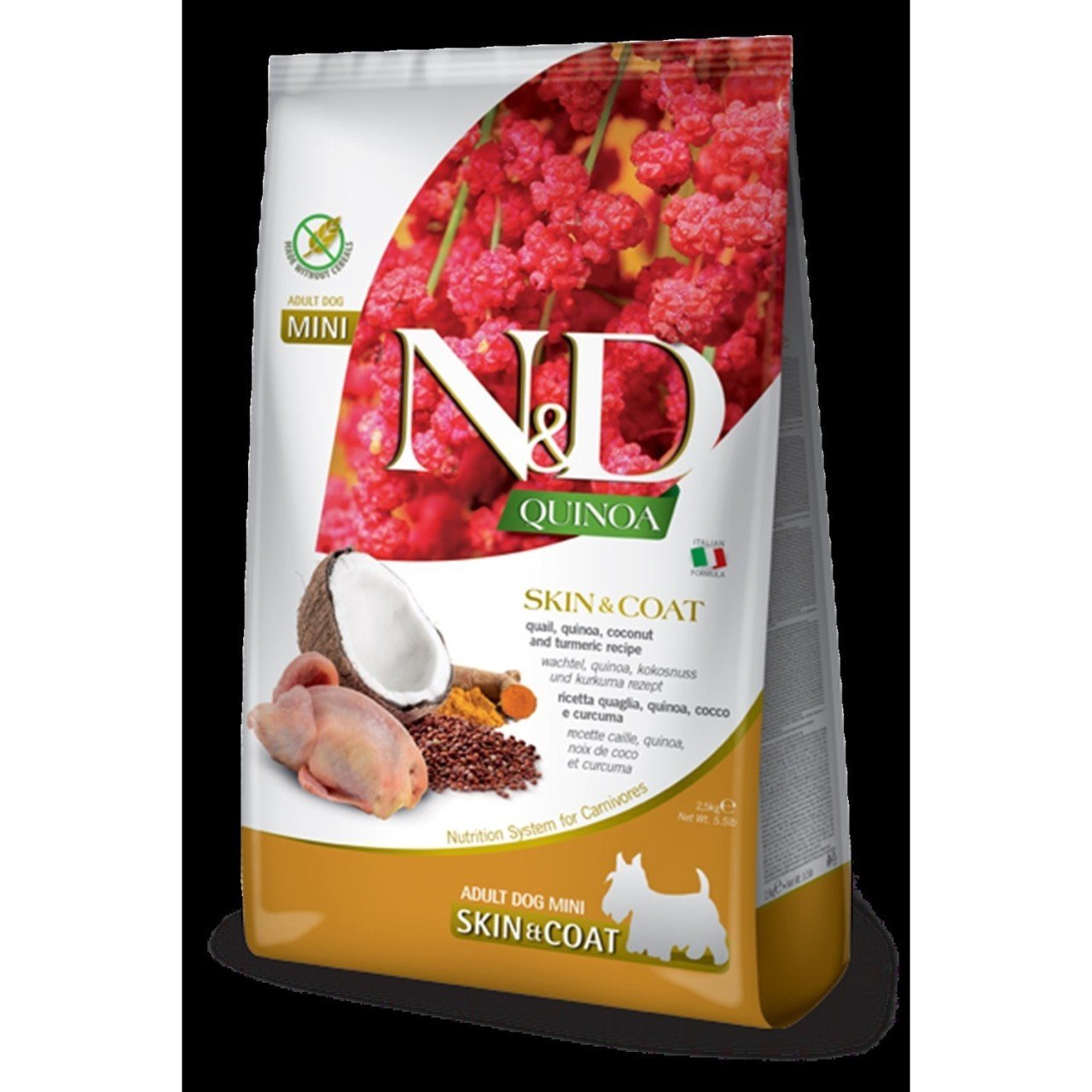 N&D Quinoa Skin & Coat Bıldırcın & Hindistan Cevizi Küçük Irk Yetişkin Köpek Maması 2.5 Kg