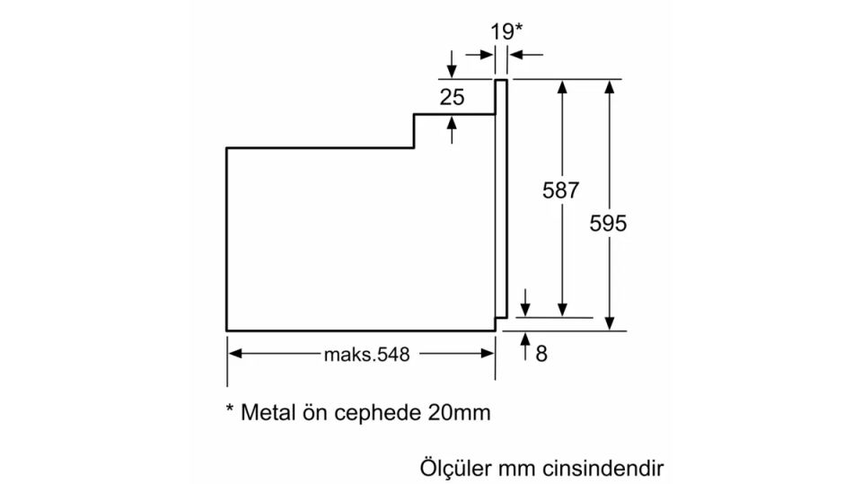 FRSA325B1 Buhar Destekli Ankastre Fırın 60 x 60 cm Beyaz