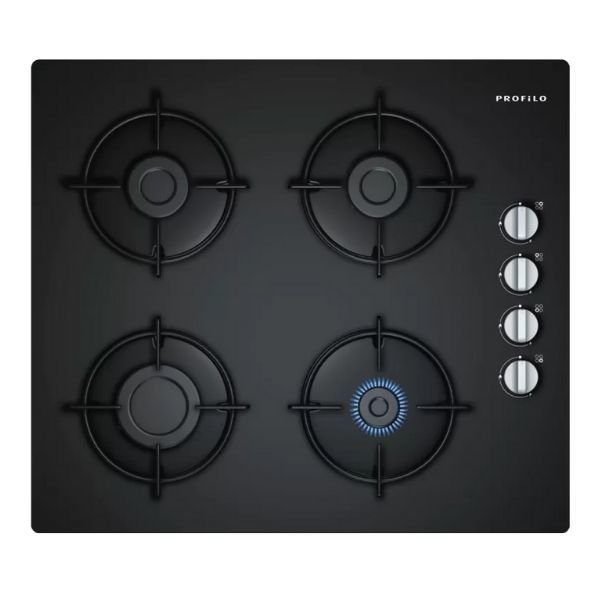 OO36P6B10L Gazlı Ocak 60 cm Sert cam, Siyah