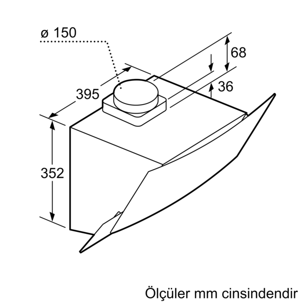 DVE6G560 Duvar Tipi Davlumbaz 60 cm Siyah Cam