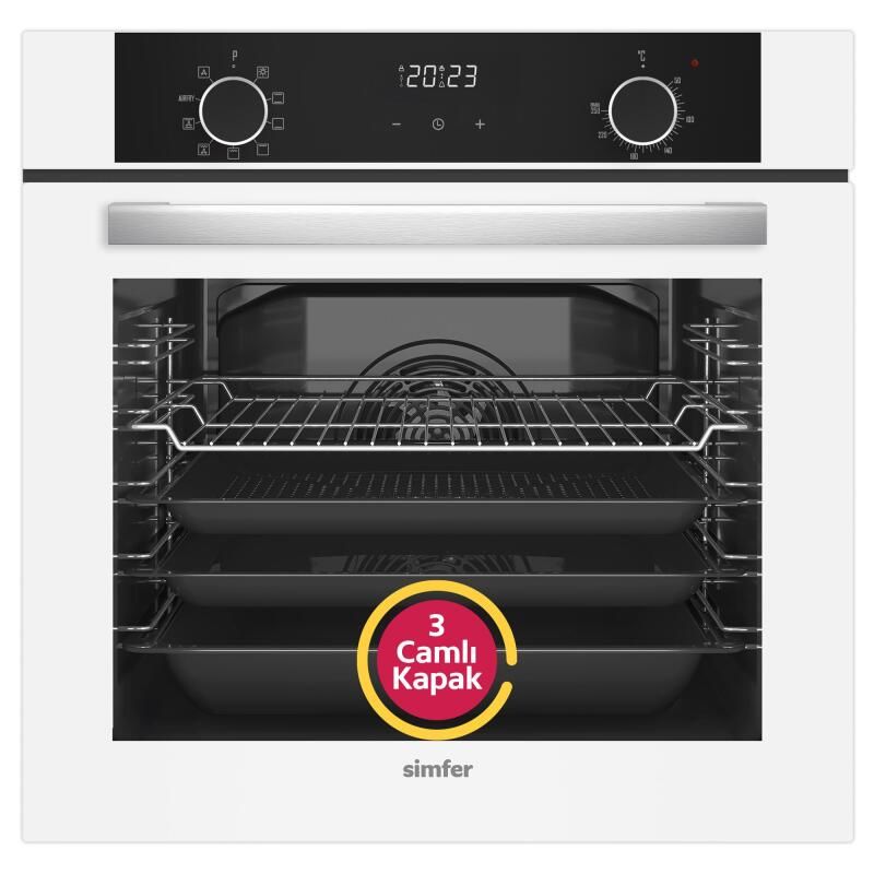 Simfer 8216 Airfry, Beyaz, 10 Fonksiyon Dij Ankastre Fırın