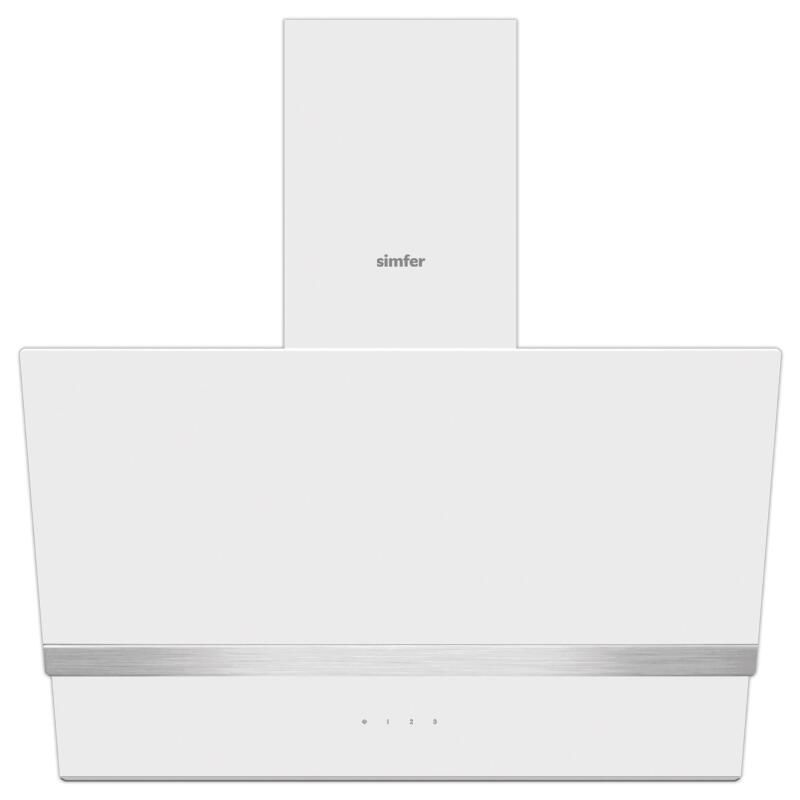 Simfer 8739 60Cm Premium Beyaz 2 Cam, Inox Dekorlu Davlumbaz