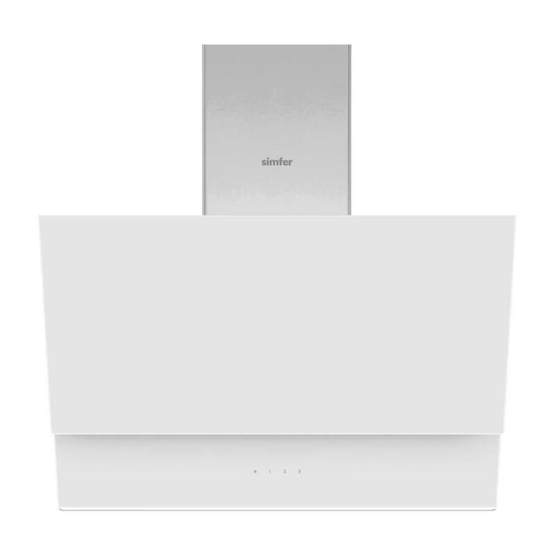 Simfer 8704 Premium Eğik Cam Davlumbaz, Duvar Tipi, 60 cm, Beyaz