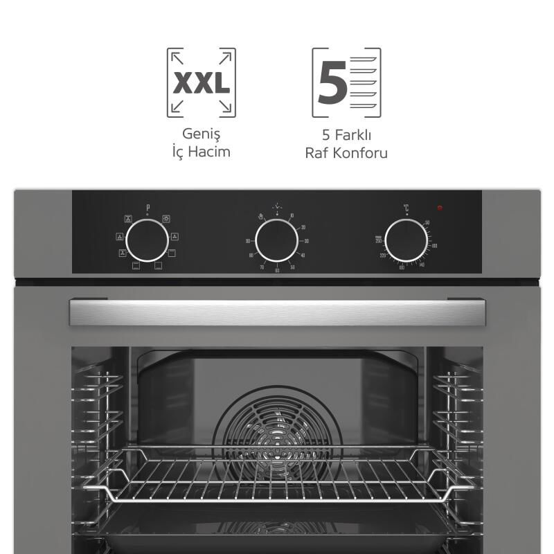 Simfer 8222 Ank. QS Büyük Pop-up 9 Fonk Gri Cam Power Turbo