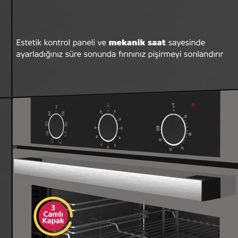 Simfer 8222 Ank. QS Büyük Pop-up 9 Fonk Gri Cam Power Turbo