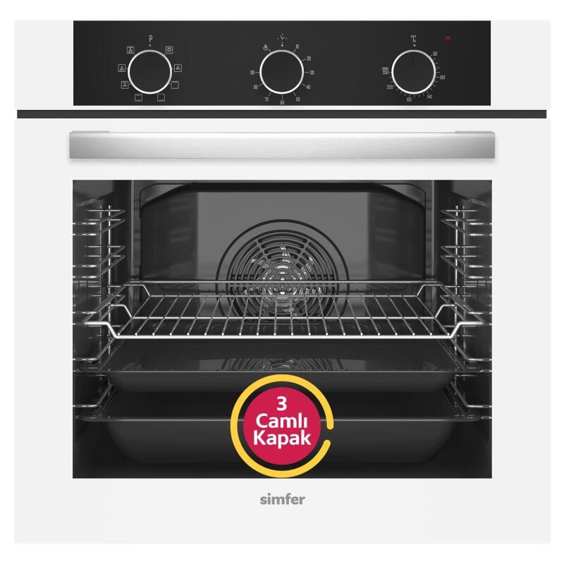 Simfer 8221 Ank. QS Büyük Pop-up 9 Fonk Beyaz Cam Power Turb