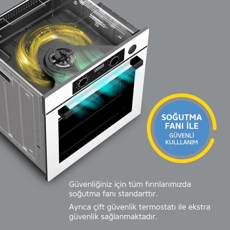 Simfer 7350 Siyah 6 Fonksiyon Ankastre Elektro Turbo Fırın