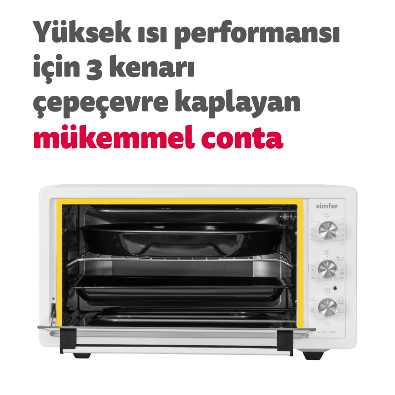 Simfer 4502 Turbo Beyaz Midi/Mini Fırın, 1400W, 45 Litre