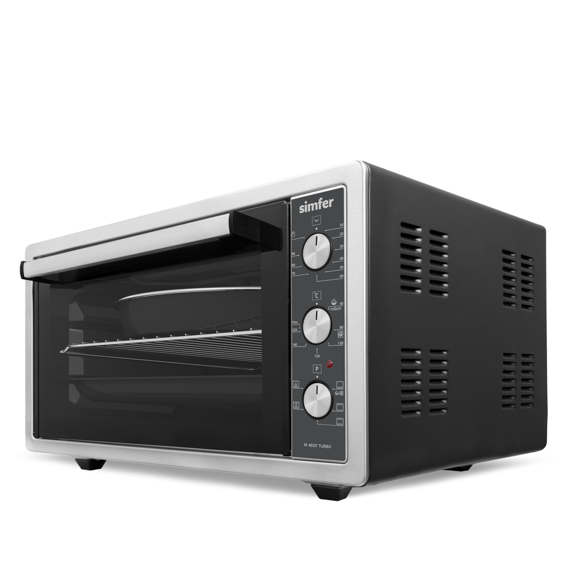 Simfer 4507 İnox Turbo Midi/Mini Fırın, 1400W, 45 Litre