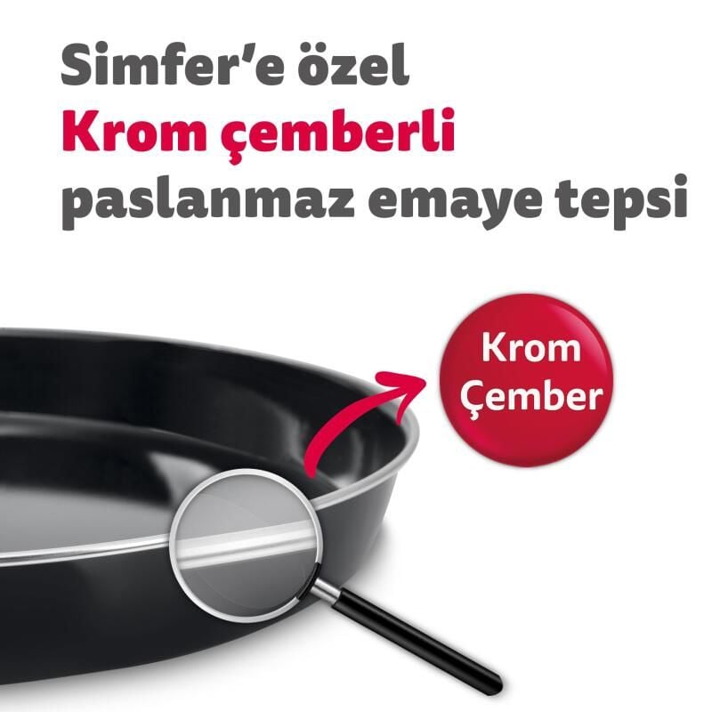Simfer 7033 İnox Gri 70 Litre Pro Turbo Midi/Mini Fırın, 2000W
