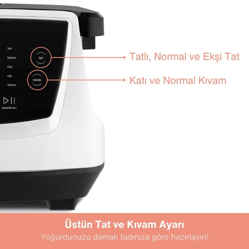 Fakir Pasteur Çiğ Sütten Yoğurt Yapma Makinesi, Pastörizasyon , 3 L Seramik Hazne, Tat ve Kıvam Ayarı