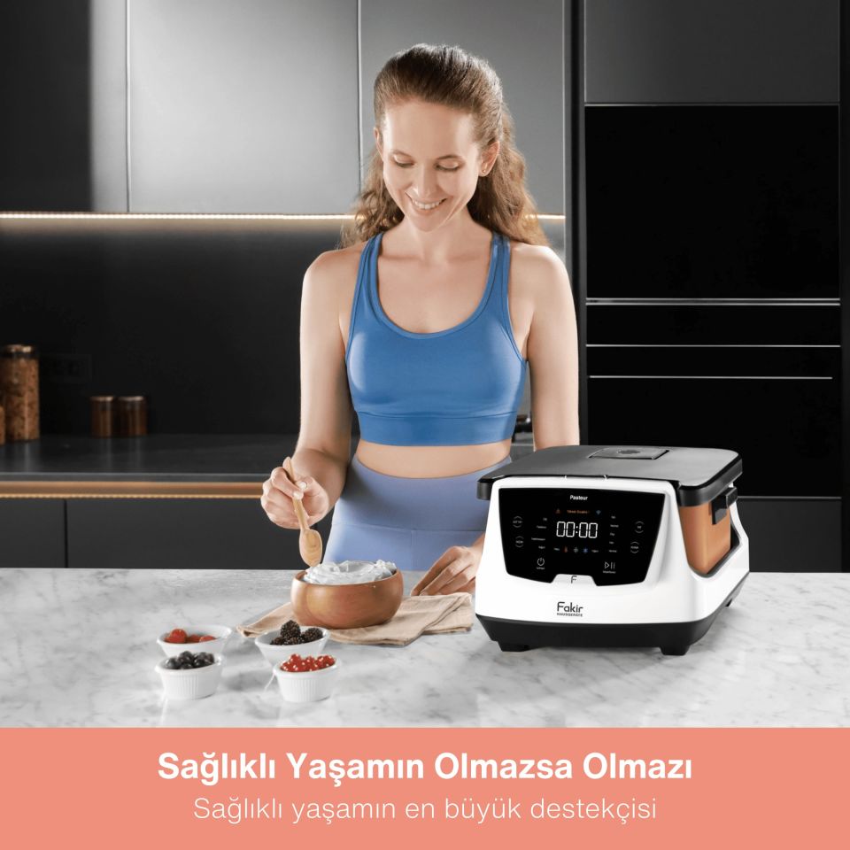 Fakir Pasteur Çiğ Sütten Yoğurt Yapma Makinesi, Pastörizasyon , 3 L Seramik Hazne, Tat ve Kıvam Ayarı