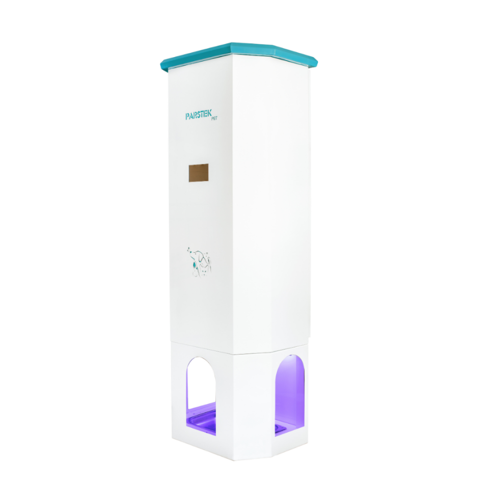 Parstek Pet Otomatik Mama Makinesi Dış Ortam  Çift Çıkış 100KG Tanıtım Ekranlı